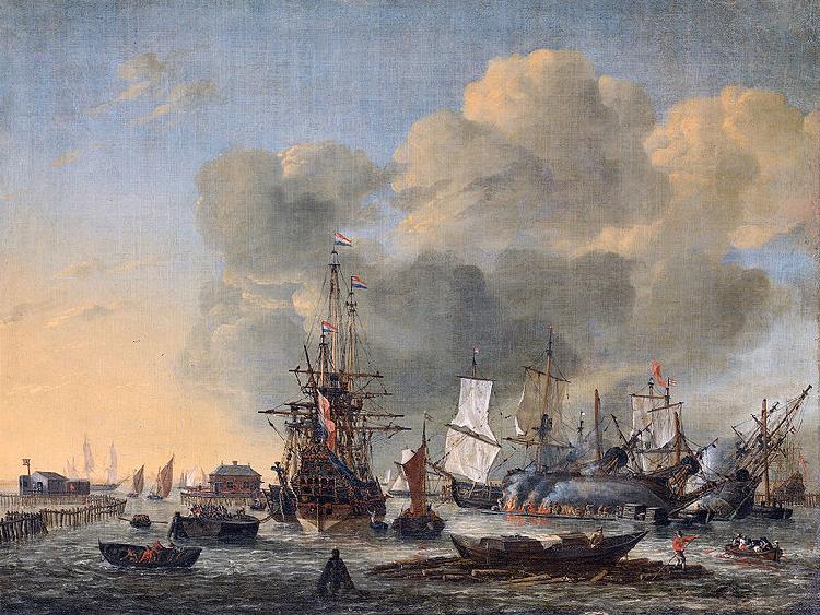 Reinier Nooms Caulking ships at the Bothuisje on the Y at Amsterdam China oil painting art